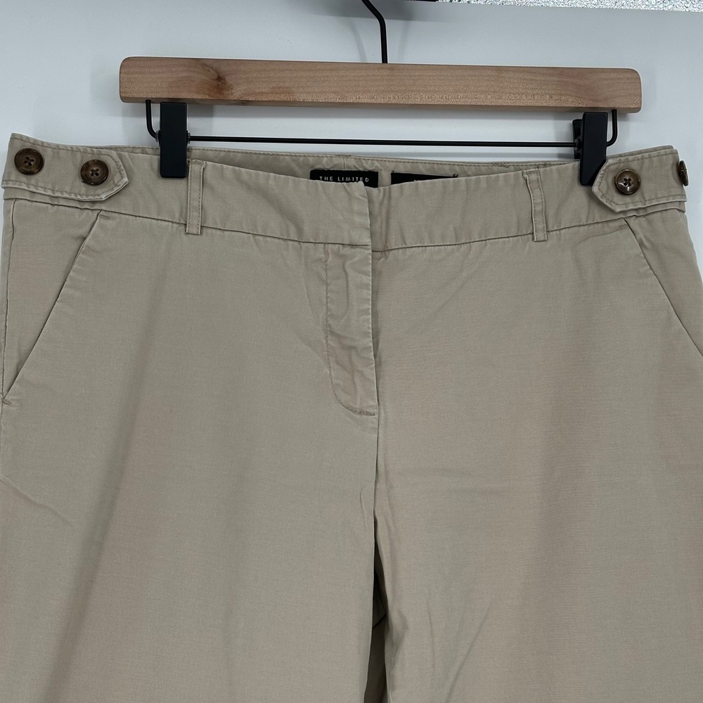 Vtg Y2K The Limited Drew Fit Khaki Flare Pants Women's Size 12 Cotton Preppy - Picture 2 of 5
